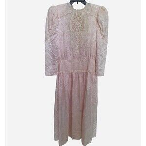 VINTAGE Scott McClintock Light Pink Floral Jacquard Formal Dress – US Size 12